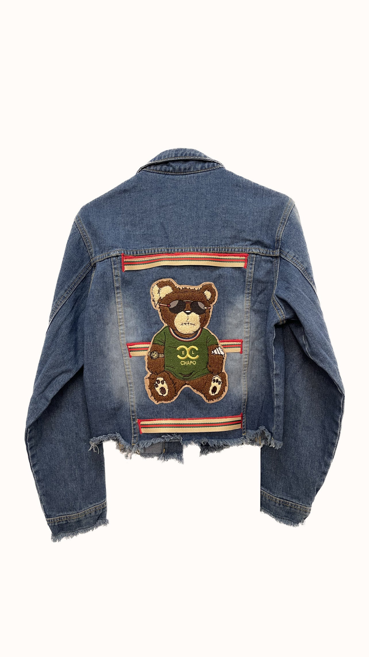 Teddy El Chapo Patchwork Denim Jacket