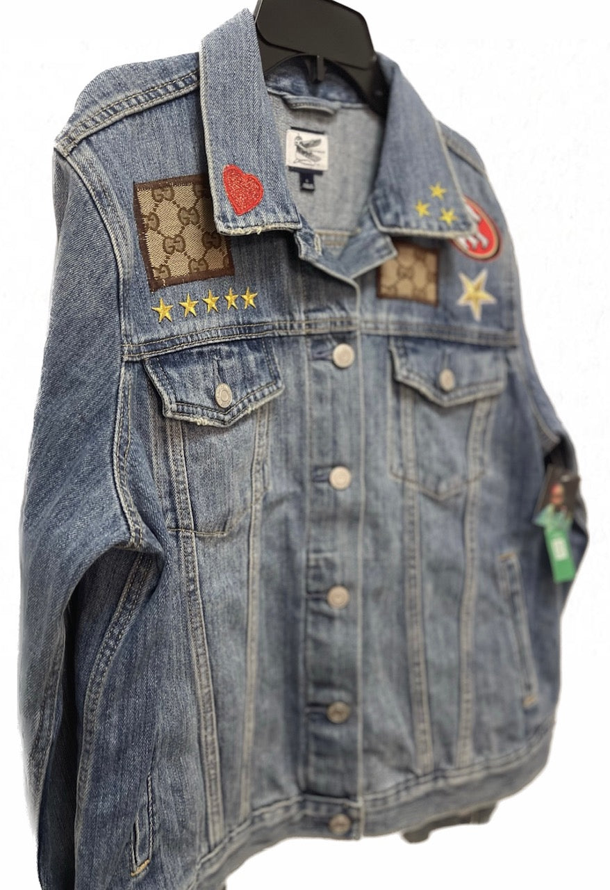 49ER Fashion Gucci Patchwork Denim Jacket
