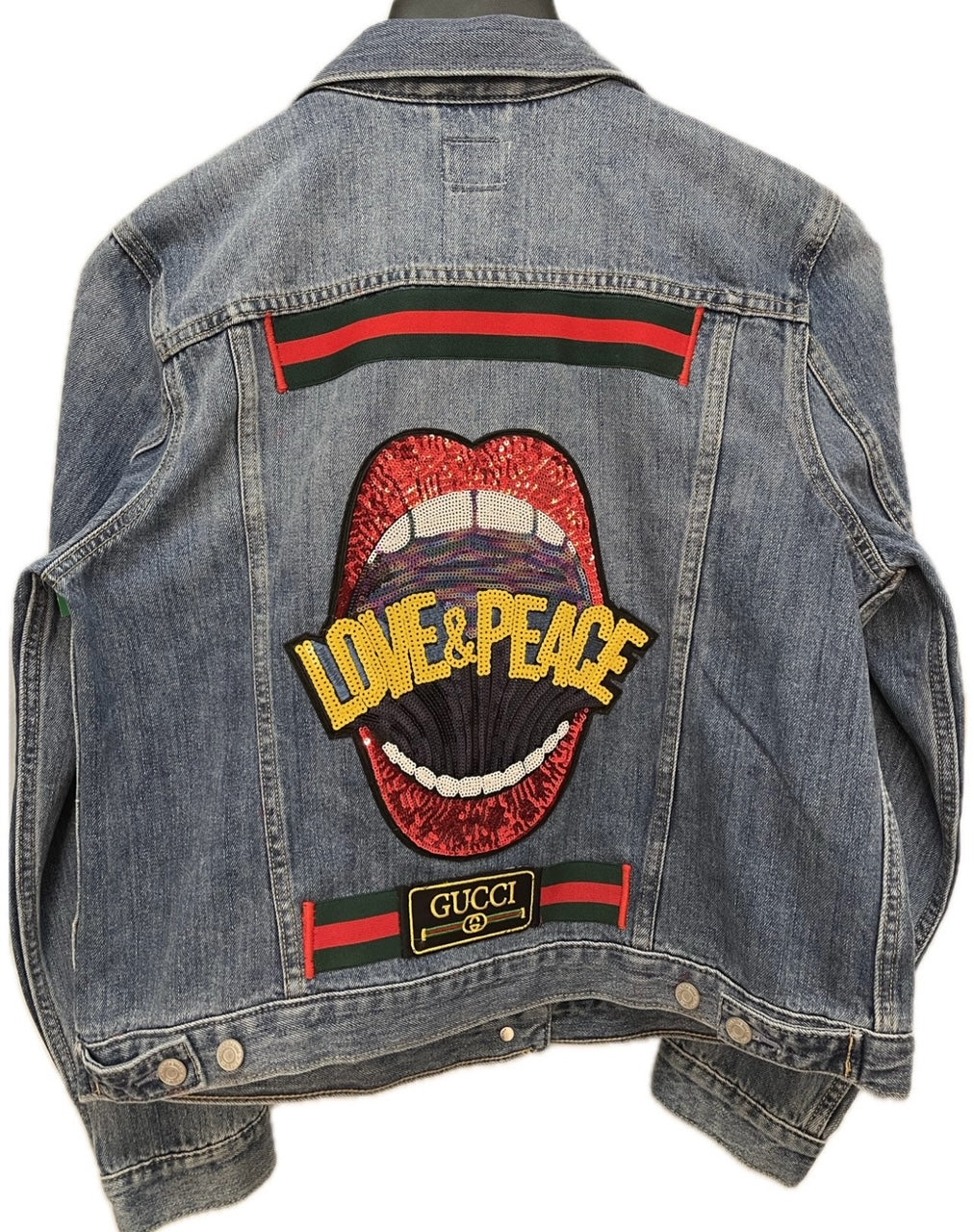 Love & Peace Fashion Gucci Patch Work Denim Jacket