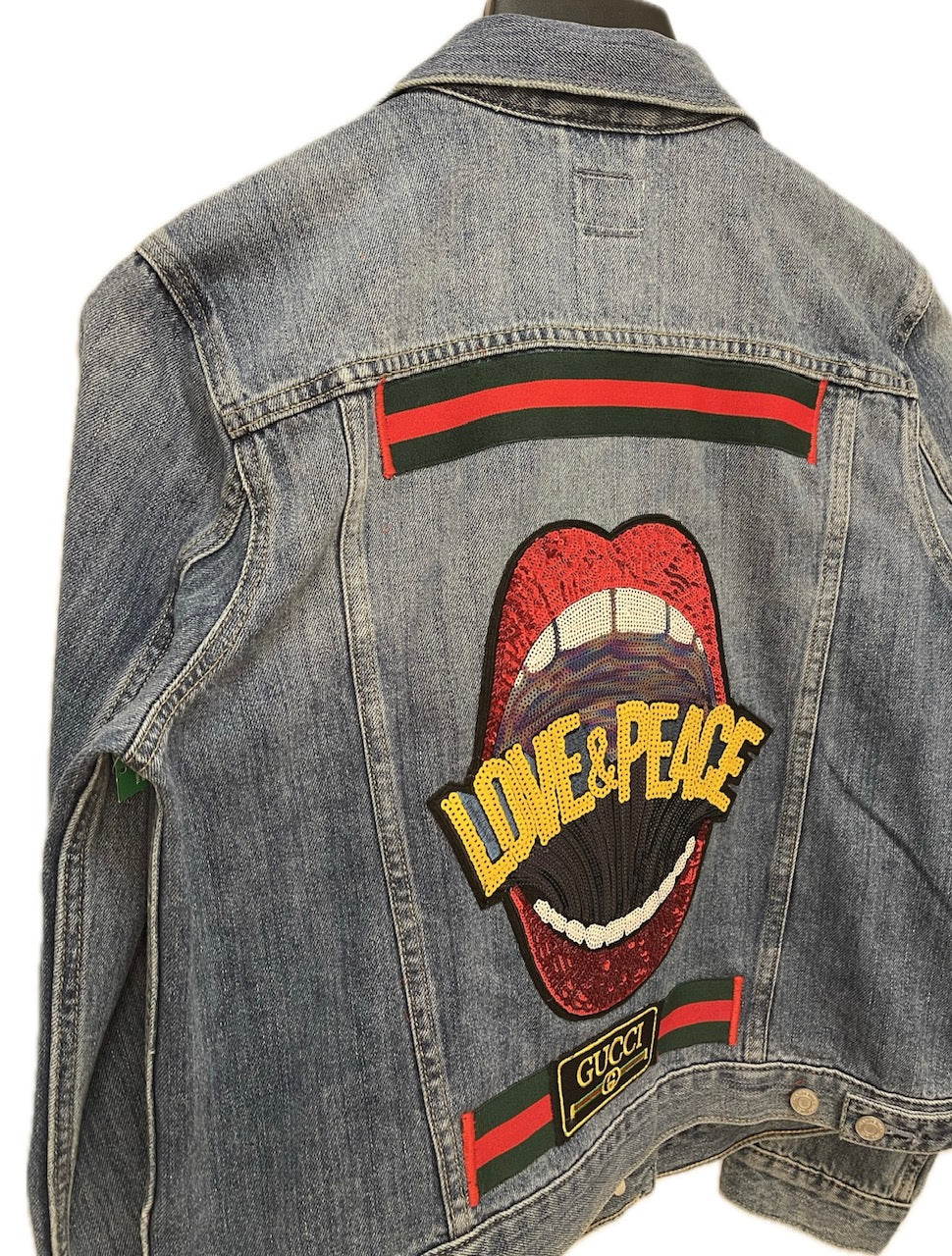Love & Peace Fashion Gucci Patch Work Denim Jacket