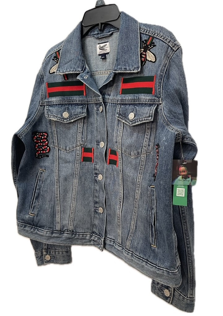 Love & Peace Fashion Gucci Patch Work Denim Jacket