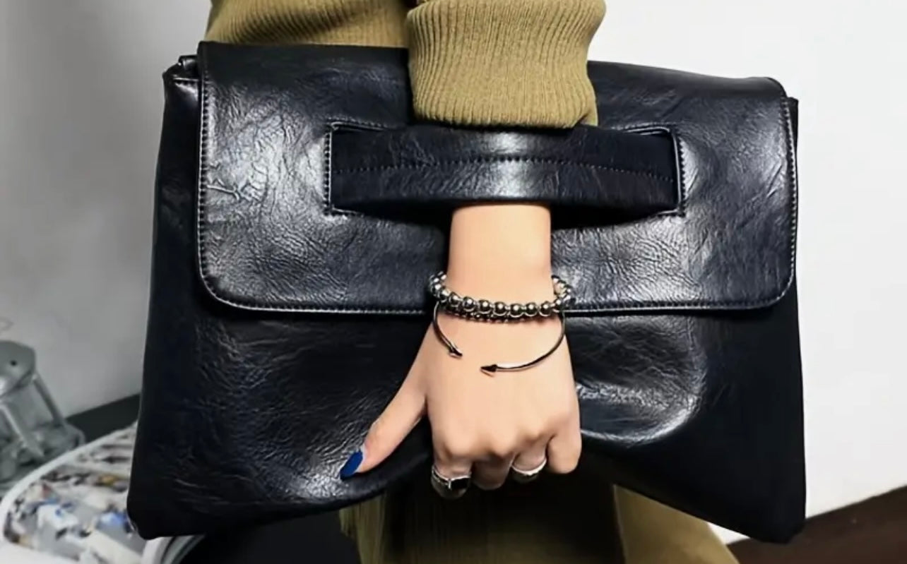Faux Leather Clutch Purse