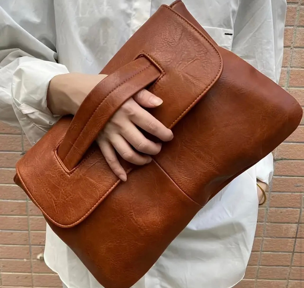 Faux Leather Clutch Purse
