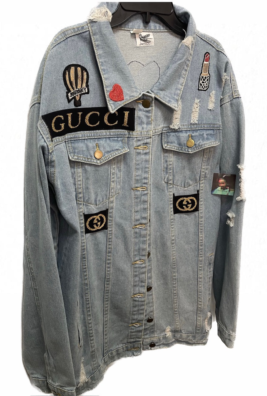 Sample Fashion Gucci Patchwork Denim Jacket