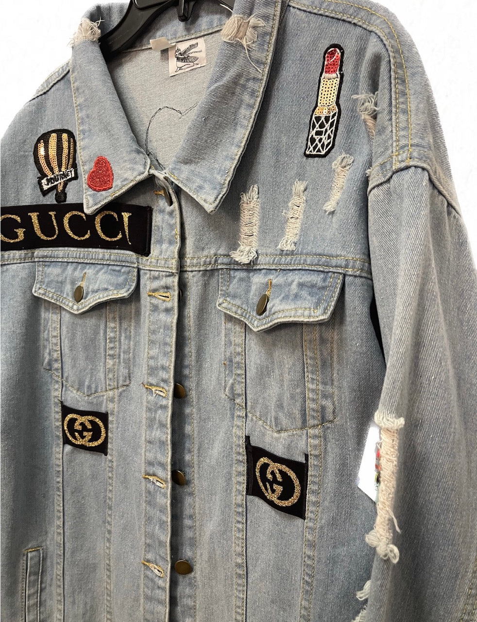 Sample Fashion Gucci Patchwork Denim Jacket