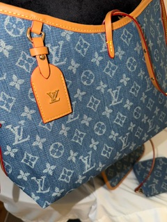 Fashion LV Denim Purse with matching pouch and wallet