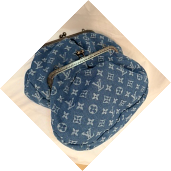 LV Fashion KissLock Demin Clutch